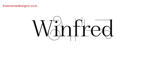 Decorated Name Tattoo Designs Winfred Free Lettering