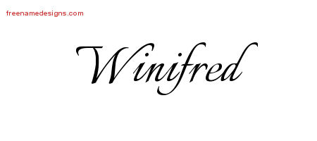 Calligraphic Name Tattoo Designs Winifred Download Free