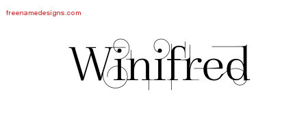 Decorated Name Tattoo Designs Winifred Free