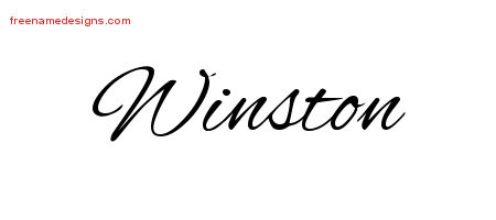 Cursive Name Tattoo Designs Winston Free Graphic