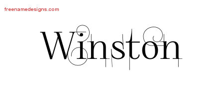 Decorated Name Tattoo Designs Winston Free Lettering