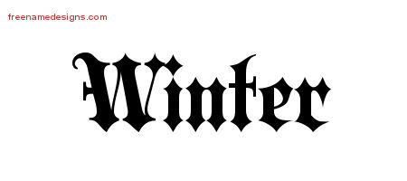 Old English Name Tattoo Designs Winter Free