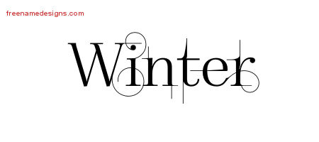 Decorated Name Tattoo Designs Winter Free