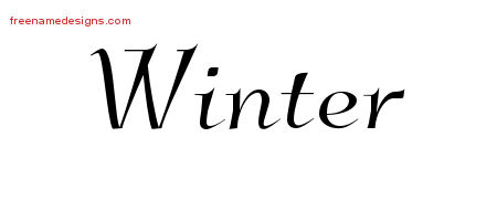 Elegant Name Tattoo Designs Winter Free Graphic