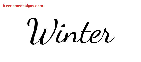 Lively Script Name Tattoo Designs Winter Free Printout