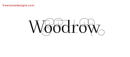 Decorated Name Tattoo Designs Woodrow Free Lettering