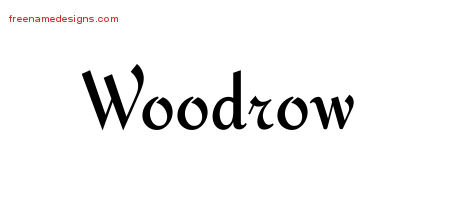 Calligraphic Stylish Name Tattoo Designs Woodrow Free Graphic