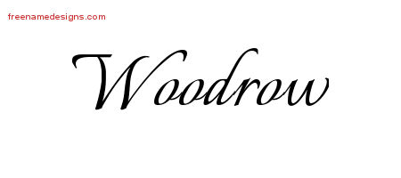 Calligraphic Name Tattoo Designs Woodrow Free Graphic