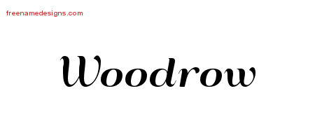Art Deco Name Tattoo Designs Woodrow Graphic Download