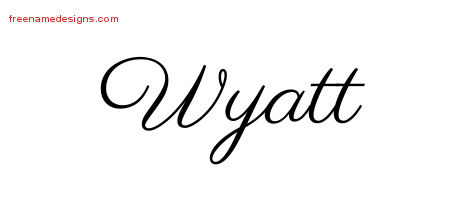 Classic Name Tattoo Designs Wyatt Printable