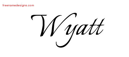 Calligraphic Name Tattoo Designs Wyatt Free Graphic