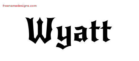 Gothic Name Tattoo Designs Wyatt Download Free