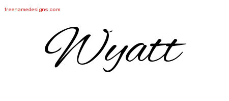 Cursive Name Tattoo Designs Wyatt Free Graphic