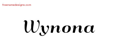 Art Deco Name Tattoo Designs Wynona Printable