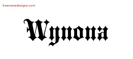 Old English Name Tattoo Designs Wynona Free