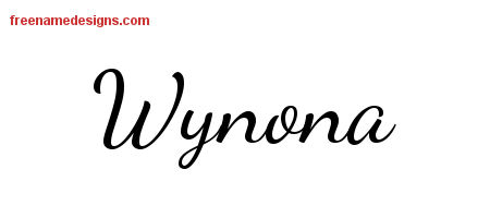 Lively Script Name Tattoo Designs Wynona Free Printout