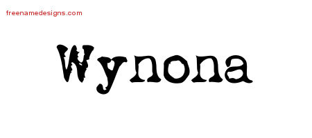Vintage Writer Name Tattoo Designs Wynona Free Lettering