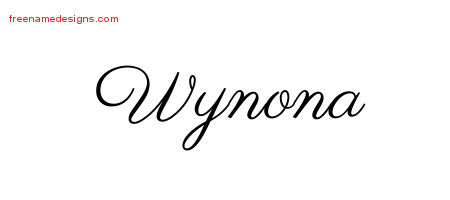Classic Name Tattoo Designs Wynona Graphic Download