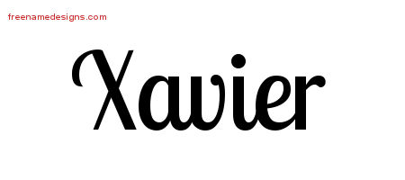 Handwritten Name Tattoo Designs Xavier Free Printout