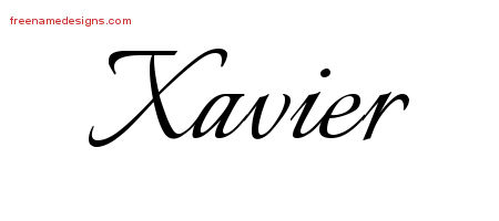 Calligraphic Name Tattoo Designs Xavier Free Graphic