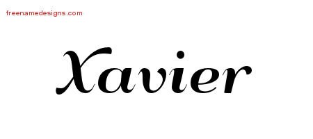 Art Deco Name Tattoo Designs Xavier Graphic Download