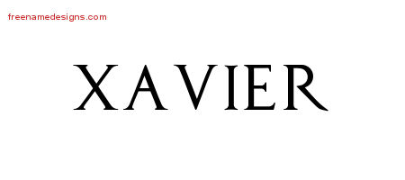 Regal Victorian Name Tattoo Designs Xavier Printable