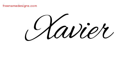 Cursive Name Tattoo Designs Xavier Free Graphic
