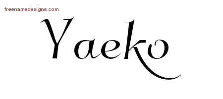 Elegant Name Tattoo Designs Yaeko Free Graphic