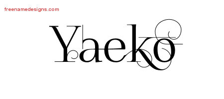 Decorated Name Tattoo Designs Yaeko Free
