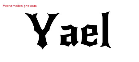 Gothic Name Tattoo Designs Yael Free Graphic