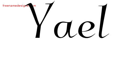 Elegant Name Tattoo Designs Yael Free Graphic