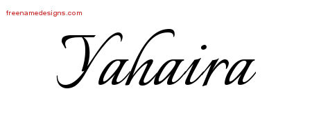 Calligraphic Name Tattoo Designs Yahaira Download Free