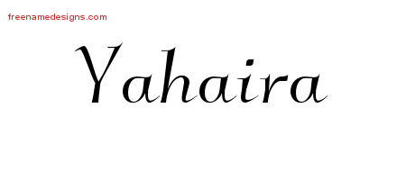 Elegant Name Tattoo Designs Yahaira Free Graphic