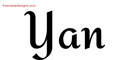 Calligraphic Stylish Name Tattoo Designs Yan Download Free