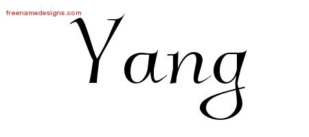 Elegant Name Tattoo Designs Yang Free Graphic