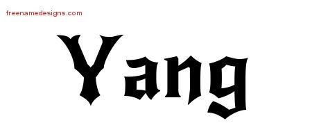 Gothic Name Tattoo Designs Yang Free Graphic