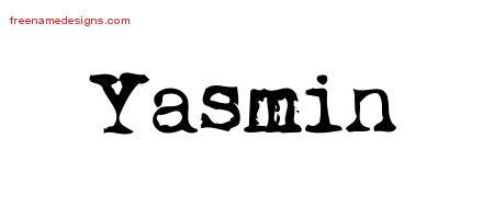 Vintage Writer Name Tattoo Designs Yasmin Free Lettering