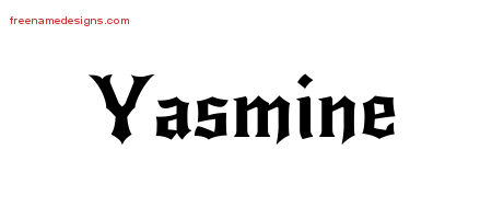 Gothic Name Tattoo Designs Yasmine Free Graphic