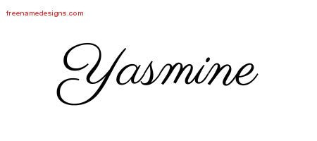Classic Name Tattoo Designs Yasmine Graphic Download