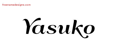Art Deco Name Tattoo Designs Yasuko Printable