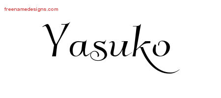 Elegant Name Tattoo Designs Yasuko Free Graphic