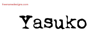 Vintage Writer Name Tattoo Designs Yasuko Free Lettering