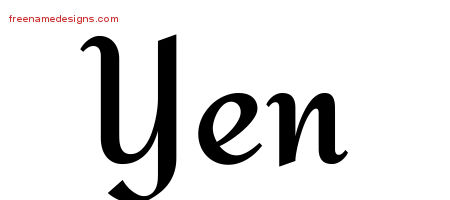 Calligraphic Stylish Name Tattoo Designs Yen Download Free
