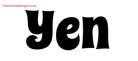 Groovy Name Tattoo Designs Yen Free Lettering