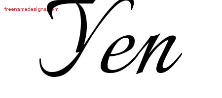 Calligraphic Name Tattoo Designs Yen Download Free