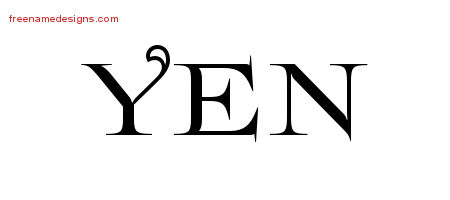 Flourishes Name Tattoo Designs Yen Printable