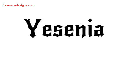 Gothic Name Tattoo Designs Yesenia Free Graphic