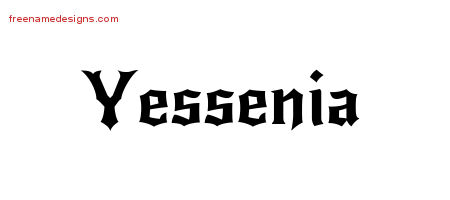Gothic Name Tattoo Designs Yessenia Free Graphic
