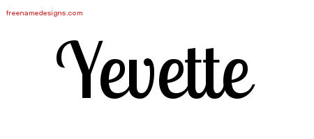 Handwritten Name Tattoo Designs Yevette Free Download