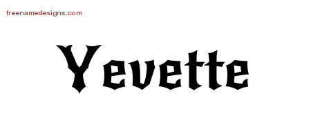 Gothic Name Tattoo Designs Yevette Free Graphic